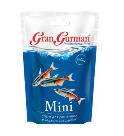 Корм для рыб Зоомир Gran Gurman "Mini" для растущих и маленьких рыбок, пакет 30 гр