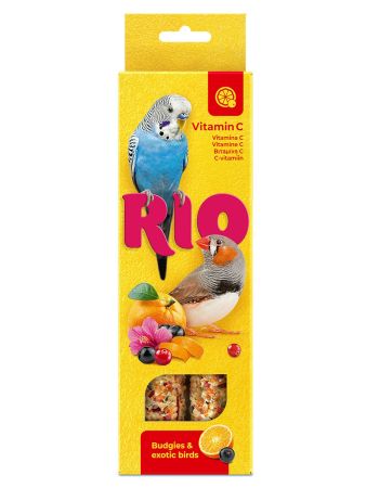 RIO Палочки для волнистых попугайчиков и экзотов Витамин С, 2х40 г