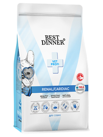 Корм сухой Best Dinner Vet Profi Renal/Cardiac для собак любых пород при болезни почек и заболеваниях сердца, 2 кг