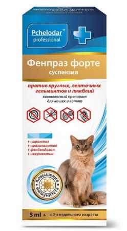 Пчелодар Фенпраз форте суспензия для кошек и котят флакон, 5 мл
