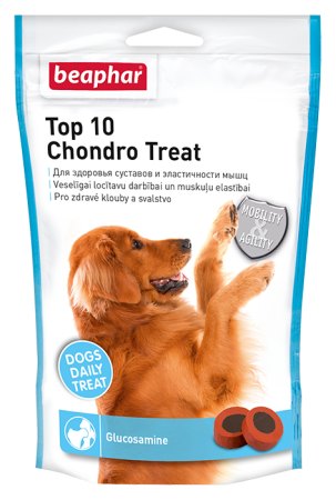 Кормовая добавка Beaphar "Top 10 Chondro Treat" Витамины для суставов и связок собак, 70 таблеток