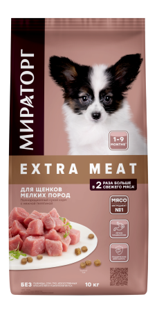 Мираторг Extra Meat Полнорационный сухой корм c телятиной для щенков мелких пород от 1мес., 10 кг