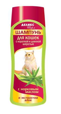 Шампунь "Деликс-Шарм" для кошек с короткой и длинной шерстью флакон, 250 мл