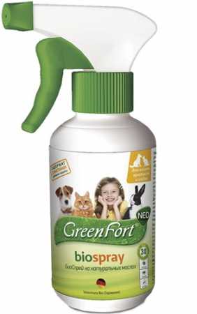 БиоСпрей GreenFort БИО для кошек, кроликов и собак, 200 мл