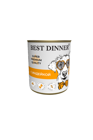 Консервы для собак Best Dinner Super Premium "С индейкой", 0,34 кг