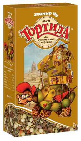 Зоомир "Тортила" корм для сухопутных черепах упаковка, 170 гр