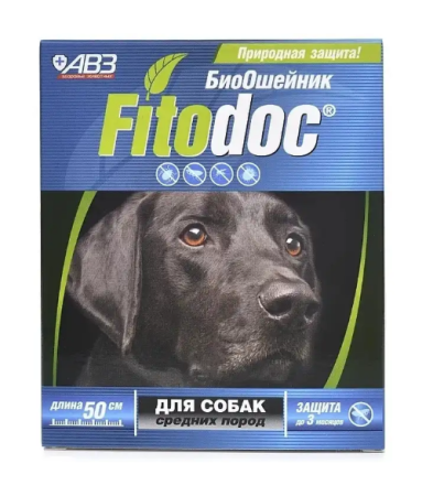 Фитодок АВЗ  Ошейник репеллентный био   для собак средних пород  50 см