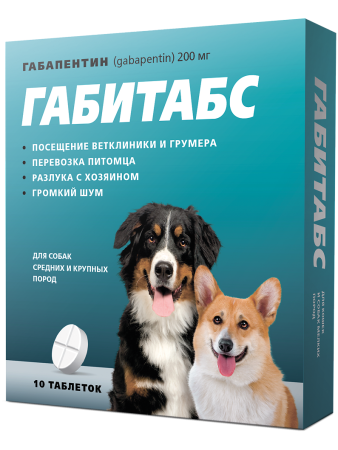 фото Седативный препарат Габитабс 200 мг, для собак средних и крупных пород, 10 табл.