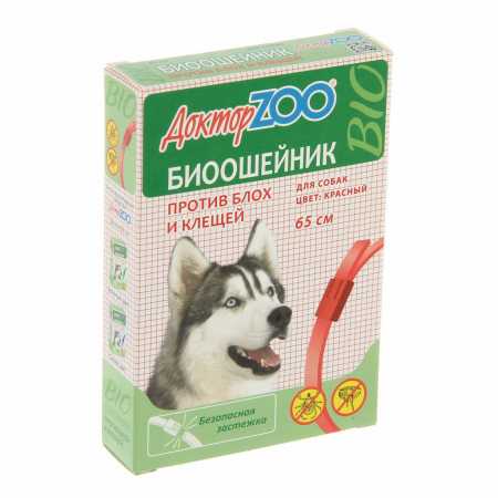 Ошейник Доктор ZOO Био Красный для собак, 65 см