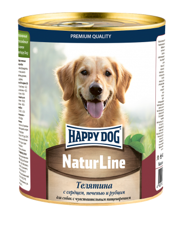 Консервы Happy Dog Natur Line Телятина с сердцем, печенью и рубцом, 0,97 кг