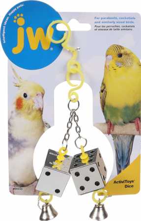 J.W. Игрушка для птиц " Кубики зеркальные с колокольчиками"