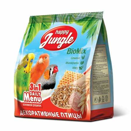 Happy Jungle Корм для декоративных птиц универсальный, 350 г.
