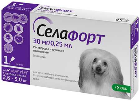 Селафорт капли для собак 2,6-5 кг. 1 пип. в упак.