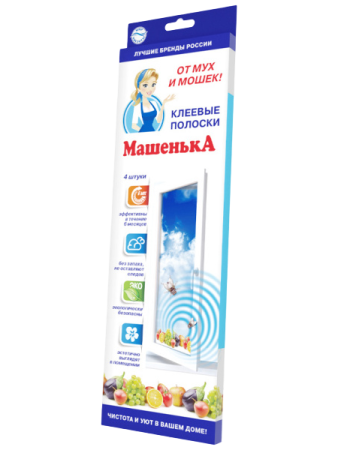 Клеевые оконные полоски Машенька, от мух и мошек, 4 полоски
