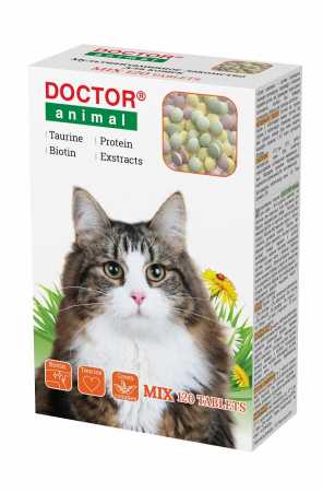 Мультивитаминное лакомство Doctor Animal Mix, для кошек, 120 шт