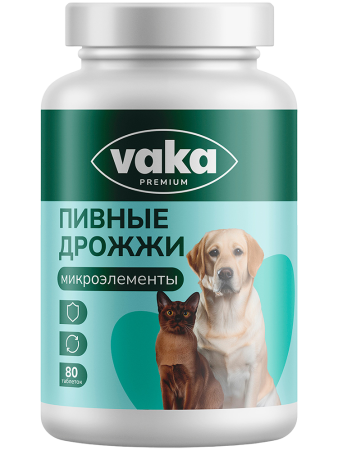 Пивные дрожжи ВАКА с микроэлементами для собак и кошек, 80 табл.