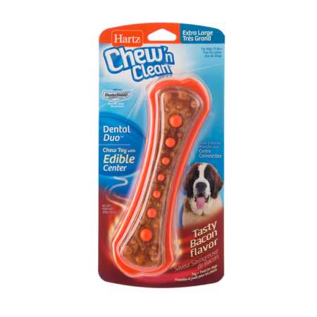 Hartz Игрушка для собак "Косточка для очищения зубов с лакомством" большая, 20 см
