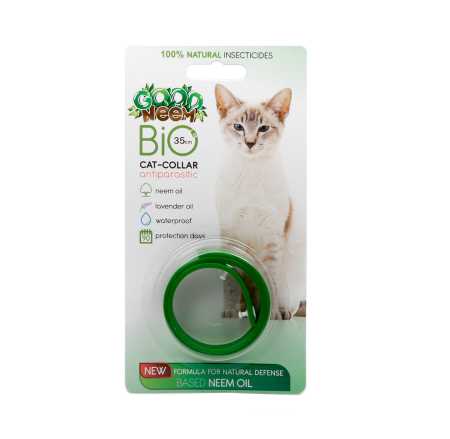Биоошейник GOOD NEEM для кошек, 35 см зеленый.