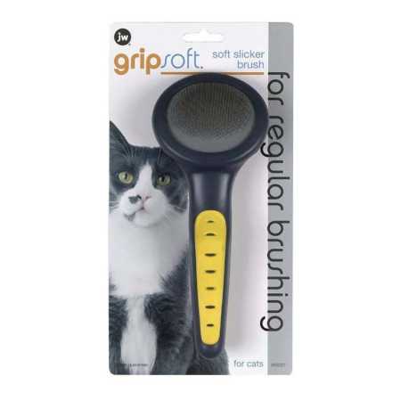 J.W. Пуходерка-щётка для кошек "Grip Soft Cat Slicker Brush"