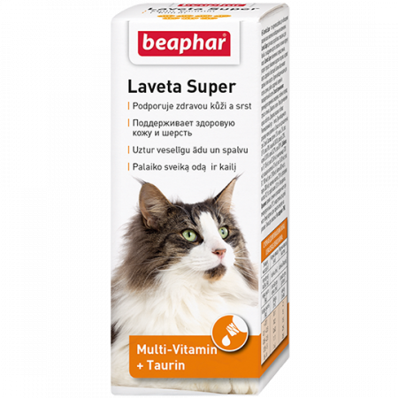 Кормовая добавка Beaphar "Laveta Super" Витамины для кошка флакон, 50 мл