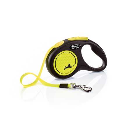 Поводок-рулетка Flexi New Neon tape S 5m 15kg yellow