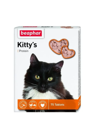 Кормовая добавка Beaphar Kittys Protein для кошек с протеином, 75 таб.