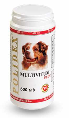 Polidex для собак "Полидэкс Мультивитум плюс", 500 таб