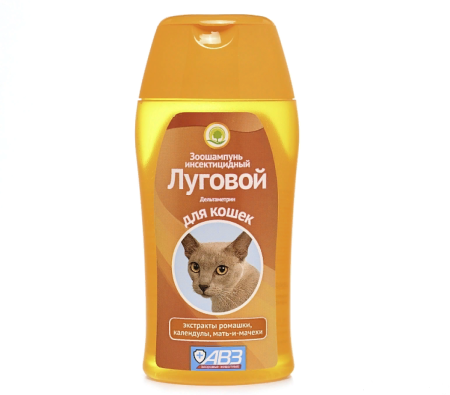 фото Шампунь от блох Луговой инсектицидный для кошек флакон, 180 мл