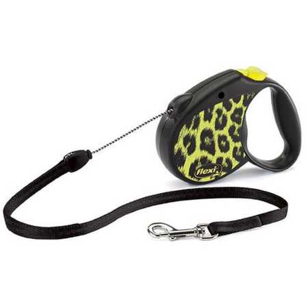 Поводок-рулетка Flexi Safari cord M 5m 20 kg yellow Leopard