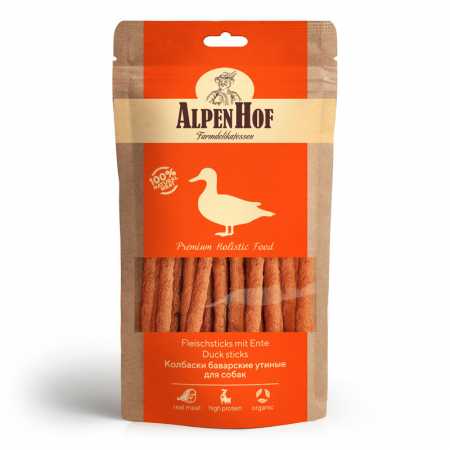 AlpenHof Лакомство для собак "Колбаски баварские утиные" упаковка, 50 гр
