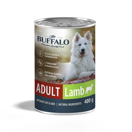 Влажный корм для собак Mr.Buffalo ADULT ягненок, 400 г
