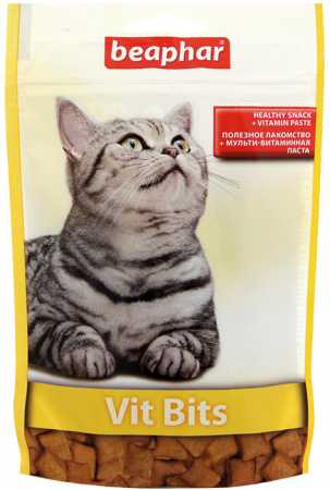 Лакомство для кошек Beaphar "Vit Bits" подушечки пакет, 150 гр