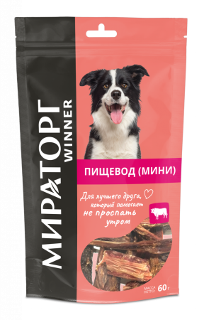 Мираторг Пищевод говяжий мини для собак пакет, 60 гр