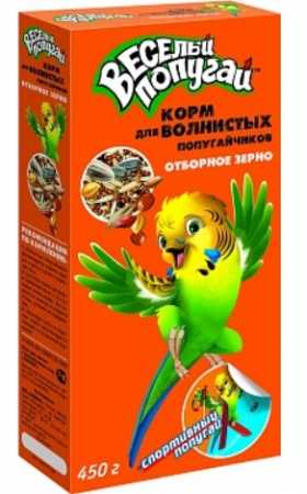 ЗООМИР "Веселый попугай" корм для волнистых попугаев отборное зерно упаковка, 450 гр