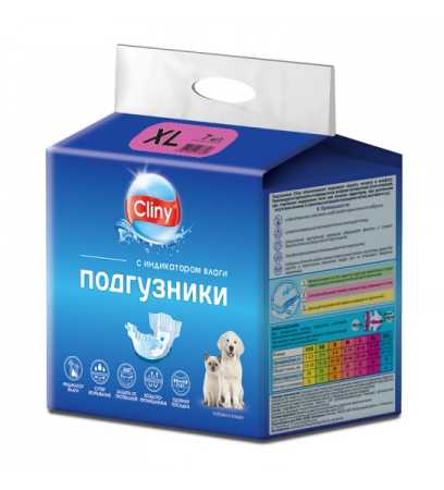 Cliny ® Подгузники для собак 15-30 кг, размер XL (7 шт)