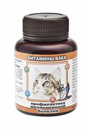 Витамины для кошек Вака профилактика мкб, 80 таб.