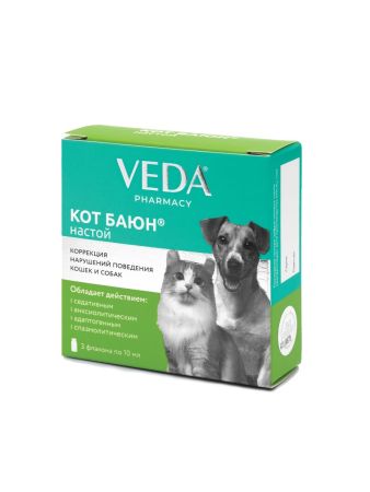 Кот Баюн ® настой успокоительное средство для кошек и собак, 3 флакона по 10 мл
