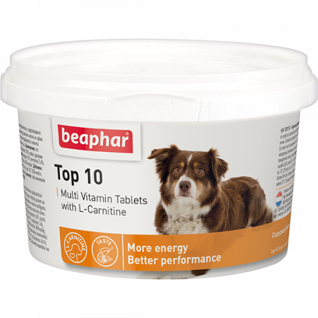 Кормовая добавка Beaphar Тор 10 для собак  L-карнитин, 180 таб.