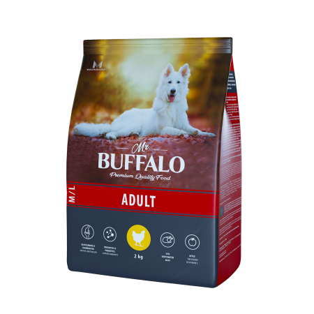 Mr.Buffalo Adult M/L Корм для собак  средних и крупных пород (курица) 2кг