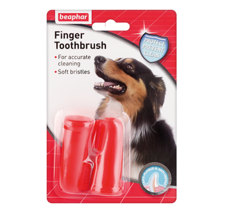Уход за ротовой полостью Beaphar "Finger Toothbrush" Зубная щетка двойная на палец для собак