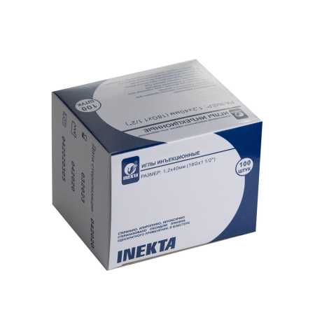 Игла инъекционная 1,2*40 18G*1 1/2 INEKTA упаковка, 100 шт