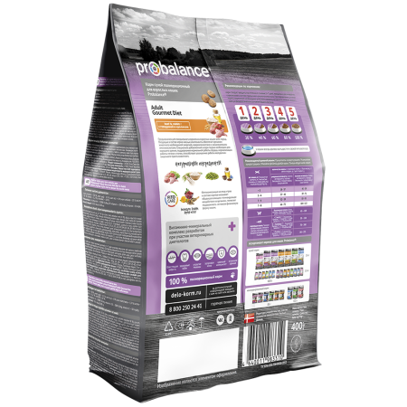 фото Probalance Gourmet Diet Сухой корм для кошек с говядиной и кроликом, 400 г