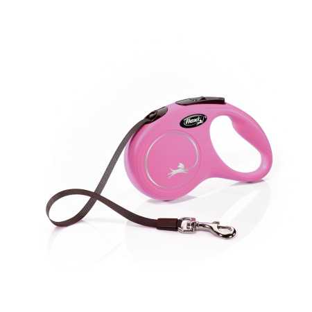 Поводок-рулетка Flexi New Classic tape S 5m 15 kg pink