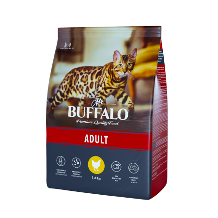 Mr.Buffalo Adult Корм для  кошек курица 1,8 кг