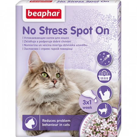 Корректор поведения Beaphar "No Stress Spot On"  Успокаивающие капли для кошек, 3 пипетки