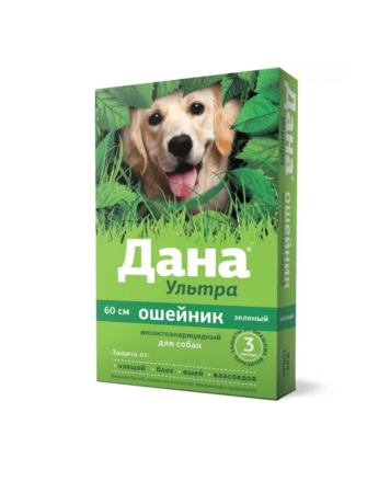 Дана ® Ультра ошейник для собак 60 см, зеленый
