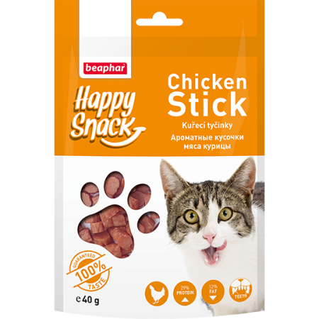 Ароматные кусочки мяса курицы Happy Snack для кошек, 40 г