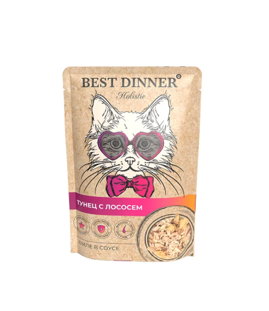 Паучи для кошек Best Dinner Holistic Тунец c лососем в соусе, 70 г