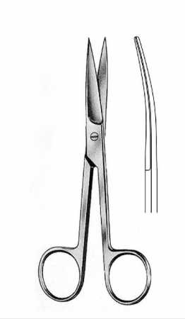 Ножницы хирургические изогнутые остроконечные Дивера, 140 мм