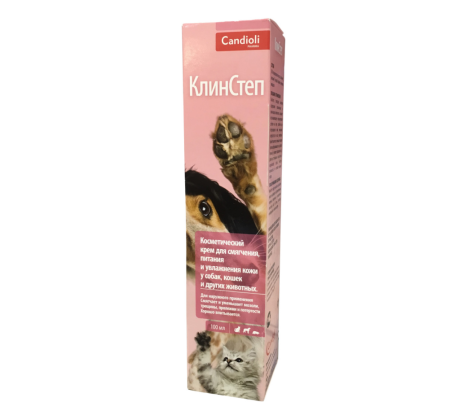 Косметический крем CANDIOLI КлинСтеп для смягчения, питания, увлажнение кожи кошек и собак, 100 мл